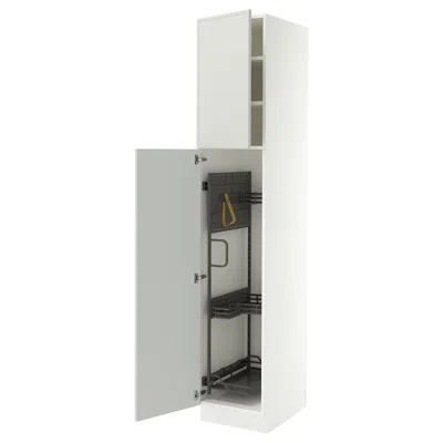 Ikea Sektion High Cabinet/pull-out Interior Fittings, White/aspudden Light Gray, 18x24x90 "