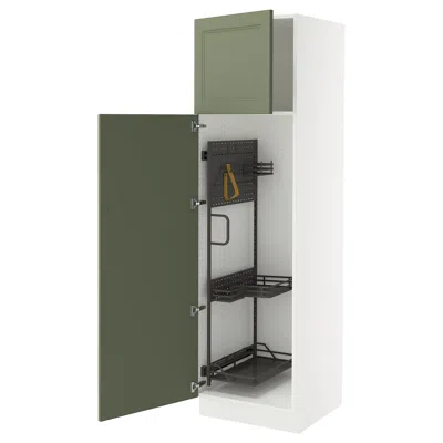 Ikea Sektion High Cabinet/pull-out Interior Fittings, White/axstad Gray-green, 24x24x80 "