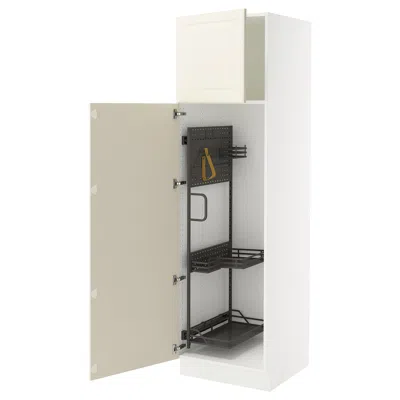 Ikea Sektion High Cabinet/pull-out Interior Fittings, White/bodbyn Off-white, 24x24x80 "
