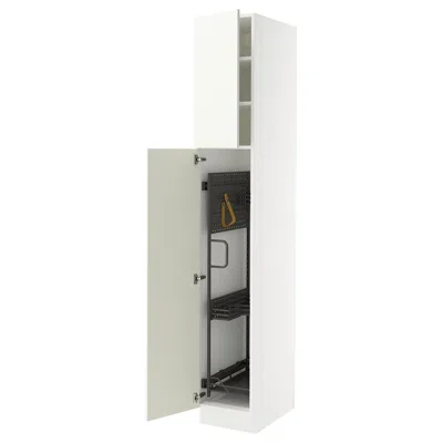 Ikea Sektion High Cabinet/pull-out Interior Fittings, White/vallstena White, 15x24x90 "
