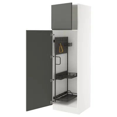 Ikea Sektion High Cabinet/pull-out Interior Fittings, White/voxtorp Dark Gray, 24x24x80 "