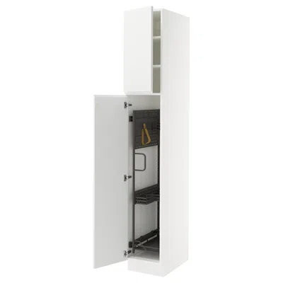 Ikea Sektion High Cabinet/pull-out Interior Fittings, White/voxtorp Matte White, 15x24x90 "