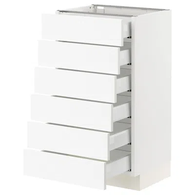 Ikea Sektion / Maximera Base Cabinet 6 Fronts/6 Low Drawers, White Enköping/white Wood Effect, 18x15x30 "