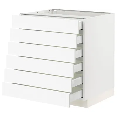 Ikea Sektion / Maximera Base Cabinet 6 Fronts/6 Low Drawers, White Enköping/white Wood Effect, 30x24x30 "