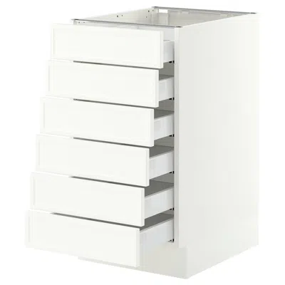 Ikea Sektion / Maximera Base Cabinet 6 Fronts/6 Low Drawers, White/aspudden Matte White, 18x24x30 "