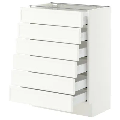 Ikea Sektion / Maximera Base Cabinet 6 Fronts/6 Low Drawers, White/aspudden Matte White, 24x15x30 "