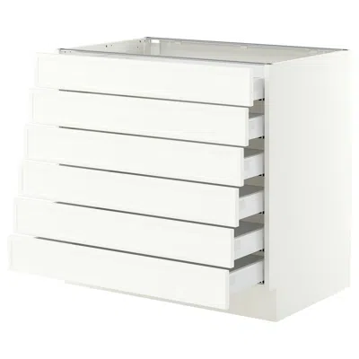Ikea Sektion / Maximera Base Cabinet 6 Fronts/6 Low Drawers, White/aspudden Matte White, 36x24x30 "