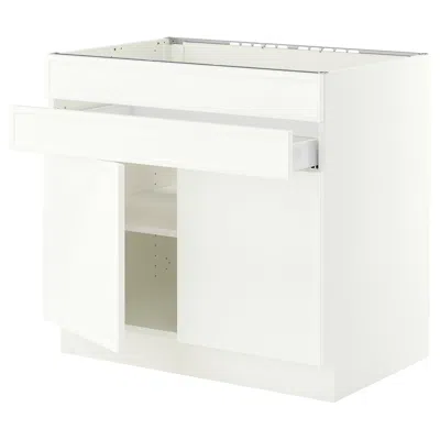 Ikea Sektion / Maximera Base Cabinet For Cktp/2 Doors/2 Front/1 Drawerr, White/aspudden Matte White, 36x2