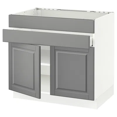 Ikea Sektion / Maximera Base Cabinet For Cktp/2 Doors/2 Front/1 Drawerr, White/bodbyn Gray, 36x24x30 "