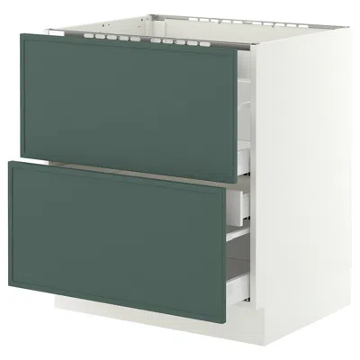 Ikea Sektion / Maximera Base Cabinet For Cktp/2 Fronts/3 Drawers, White/aspudden Dark Gray-green, 30x24x3