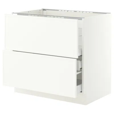 Ikea Sektion / Maximera Base Cabinet For Cktp/2 Fronts/3 Drawers, White/aspudden Matte White, 36x24x30 "
