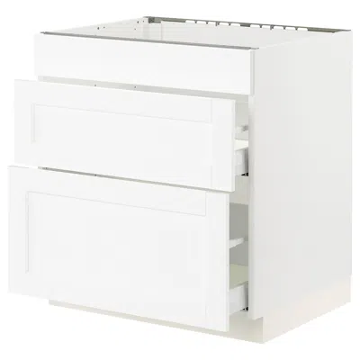 Ikea Sektion / Maximera Base Cabinet For Cktp/3 Fronts/2 Drawers, White Enköping/white Wood Effect, 30x24