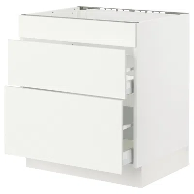 Ikea Sektion / Maximera Base Cabinet For Cktp/3 Fronts/2 Drawers, White/vallstena White, 30x24x30 "