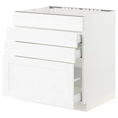 Ikea Sektion / Maximera Base Cabinet For Cktp/4 Fronts/3 Drawers, White Enköping/white Wood Effect, 30x24