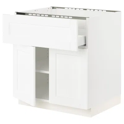 Ikea Sektion / Maximera Base Cabinet For Cktp/dw/shelves/2drs, White Enköping/white Wood Effect, 30x24x30