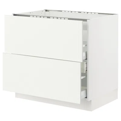 Ikea Sektion / Maximera Base Cabinet For Cooktop/interior Extractor With Drawer, White/vallstena White, 3