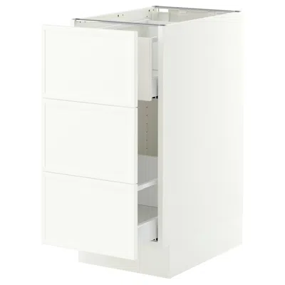 Ikea Sektion / Maximera Base Cabinet For Recycling/3 Fronts, White/aspudden Matte White, 15x24x30 "