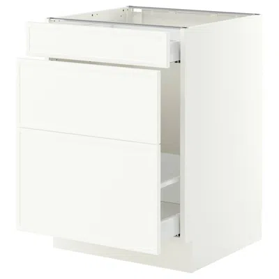 Ikea Sektion / Maximera Base Cabinet For Recycling/3 Fronts, White/aspudden Matte White, 24x24x30 "