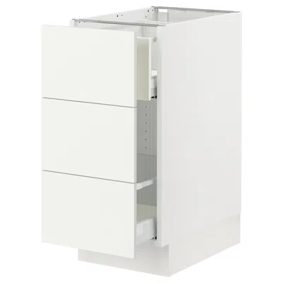 Ikea Sektion / Maximera Base Cabinet For Recycling/3 Fronts, White/vallstena White, 15x24x30 "