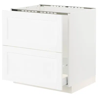 Ikea Sektion / Maximera Base Cabinet For Sink/recycling/2 Fronts, White Enköping/white Wood Effect, 30x24