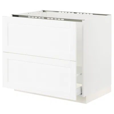 Ikea Sektion / Maximera Base Cabinet For Sink/recycling/2 Fronts, White Enköping/white Wood Effect, 36x24