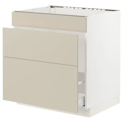 Ikea Sektion / Maximera Base Cabinet For Sink/waste Sort/3 Fronts, White/havstorp Beige, 30x24x30 "