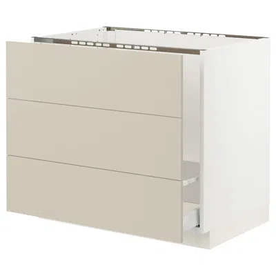 Ikea Sektion / Maximera Base Cabinet For Sink/waste Sort/3 Fronts, White/havstorp Beige, 36x24x30 " In Neutral