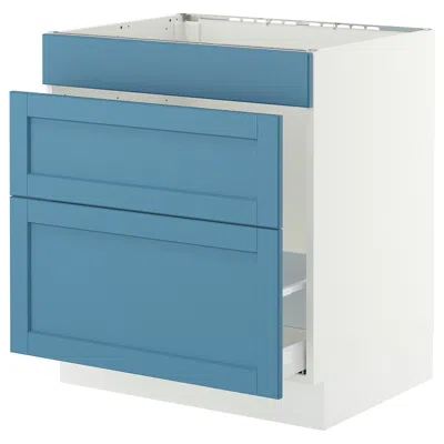 Ikea Sektion / Maximera Base Cabinet For Sink/waste Sort/3 Fronts, White/lerhyttan Blue, 30x24x30 "