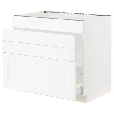 Ikea Sektion / Maximera Base Cabinet For Sink/waste Sort/4 Fronts, White Enköping/white Wood Effect, 36x2 In Multi