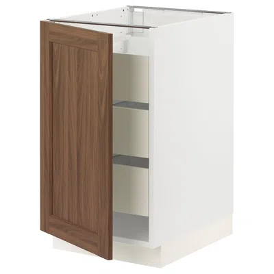 Ikea Sektion / Maximera Base Cabinet With 1 Door/3 Drawers, White Enköping/brown Walnut Effect, 18x24x30 