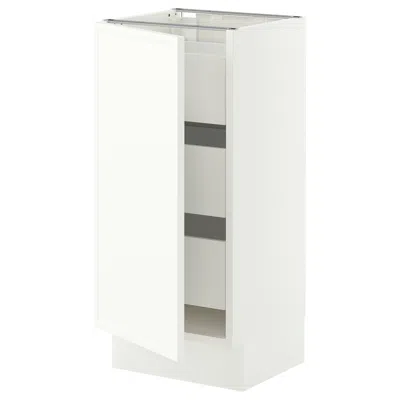 Ikea Sektion / Maximera Base Cabinet With 1 Door/3 Drawers, White/aspudden Matte White, 15x15x30 "