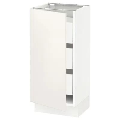 Ikea Sektion / Maximera Base Cabinet With 1 Door/3 Drawers, White/veddinge White, 15x15x30 "