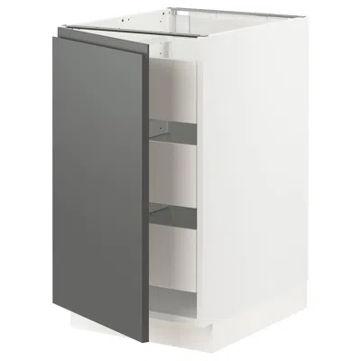 Ikea Sektion / Maximera Base Cabinet With 1 Door/3 Drawers, White/voxtorp Dark Gray, 18x24x30 " In Black
