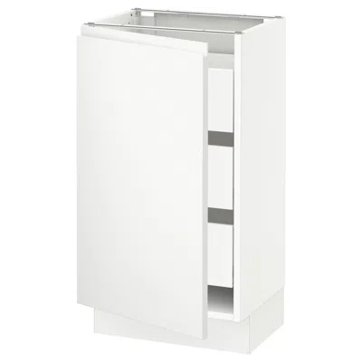 Ikea Sektion / Maximera Base Cabinet With 1 Door/3 Drawers, White/voxtorp Matte White, 18x15x30 "