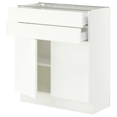 Ikea Sektion / Maximera Base Cabinet With 2 Doors/2 Drawers, White/aspudden Matte White, 30x15x30 "
