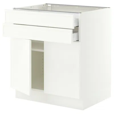 Ikea Sektion / Maximera Base Cabinet With 2 Doors/2 Drawers, White/aspudden Matte White, 30x24x30 "