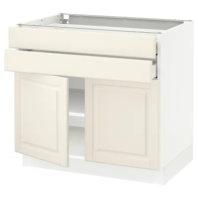 Ikea Sektion / Maximera Base Cabinet With 2 Doors/2 Drawers, White/bodbyn Off-white, 36x24x30 "