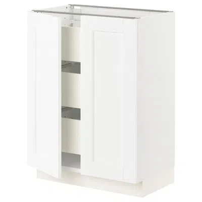 Ikea Sektion / Maximera Base Cabinet With 2 Doors/3 Drawers, White Enköping/white Wood Effect, 24x15x30 "