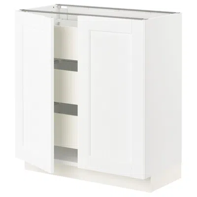 Ikea Sektion / Maximera Base Cabinet With 2 Doors/3 Drawers, White Enköping/white Wood Effect, 30x15x30 "