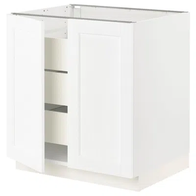 Ikea Sektion / Maximera Base Cabinet With 2 Doors/3 Drawers, White Enköping/white Wood Effect, 30x24x30 "