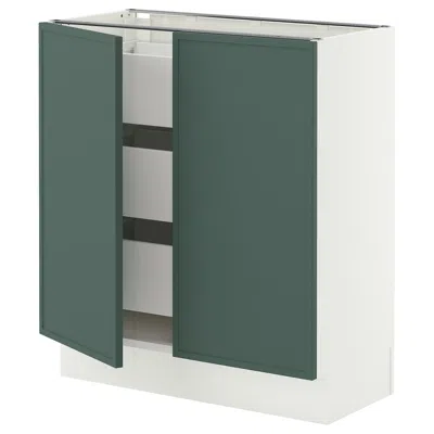 Ikea Sektion / Maximera Base Cabinet With 2 Doors/3 Drawers, White/aspudden Dark Gray-green, 30x15x30 "