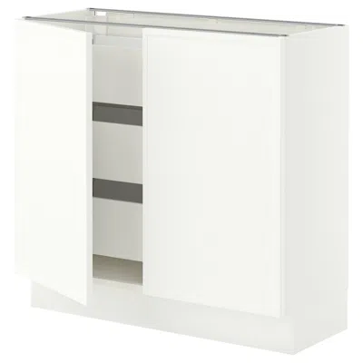 Ikea Sektion / Maximera Base Cabinet With 2 Doors/3 Drawers, White/aspudden Matte White, 36x15x30 "