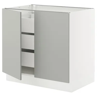 Ikea Sektion / Maximera Base Cabinet With 2 Doors/3 Drawers, White/havstorp Light Gray, 36x24x30 "