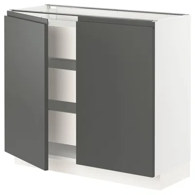 Ikea Sektion / Maximera Base Cabinet With 2 Doors/3 Drawers, White/voxtorp Dark Gray, 36x15x30 "