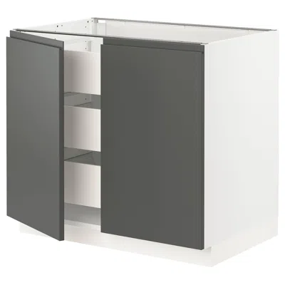 Ikea Sektion / Maximera Base Cabinet With 2 Doors/3 Drawers, White/voxtorp Dark Gray, 36x24x30 "
