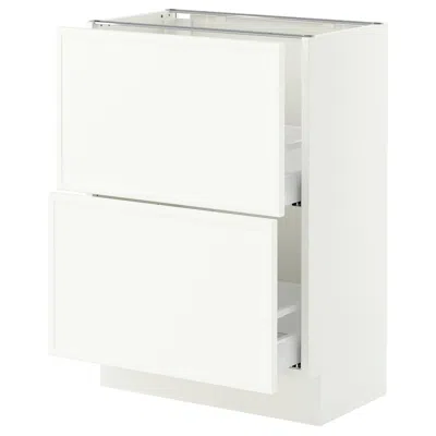 Ikea Sektion / Maximera Base Cabinet With 2 Drawers, White/aspudden Matte White, 24x15x30 "