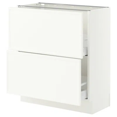Ikea Sektion / Maximera Base Cabinet With 2 Drawers, White/aspudden Matte White, 30x15x30 "
