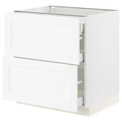 Ikea Sektion / Maximera Base Cabinet With 2 Fronts/3 Drawers, White Enköping/white Wood Effect, 30x24x30 