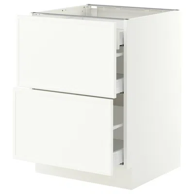 Ikea Sektion / Maximera Base Cabinet With 2 Fronts/3 Drawers, White/aspudden Matte White, 24x24x30 "