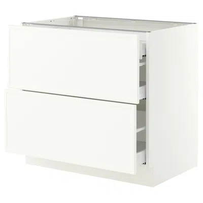 Ikea Sektion / Maximera Base Cabinet With 2 Fronts/3 Drawers, White/aspudden Matte White, 36x24x30 "